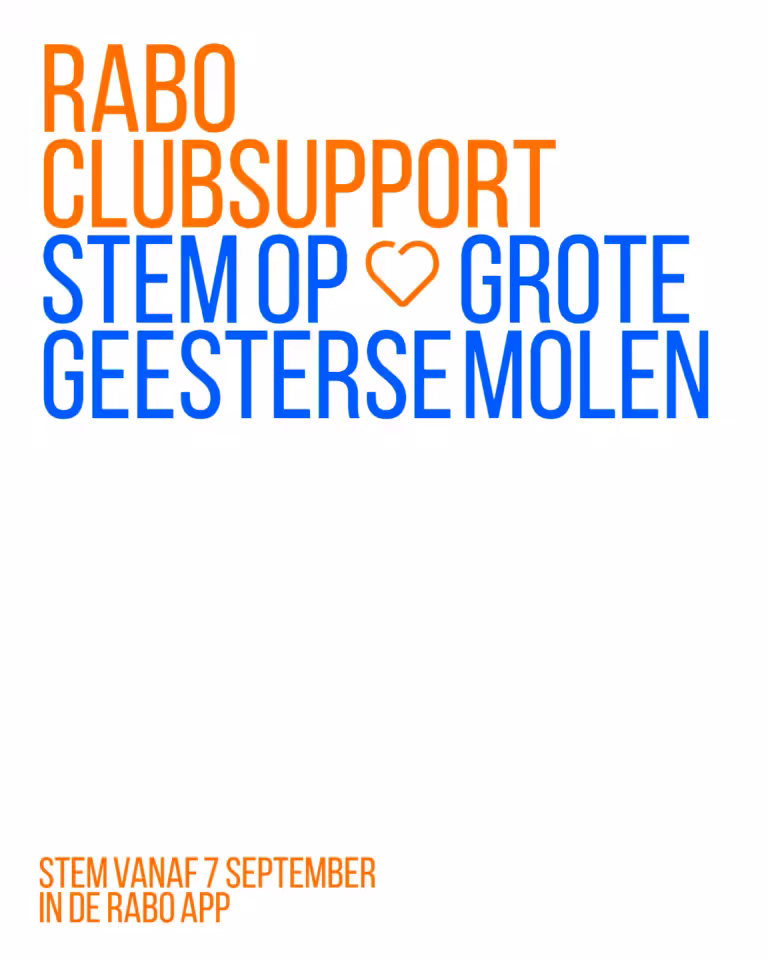 Rabo ClubSupport van start – Stem op de Geesterse Molen!